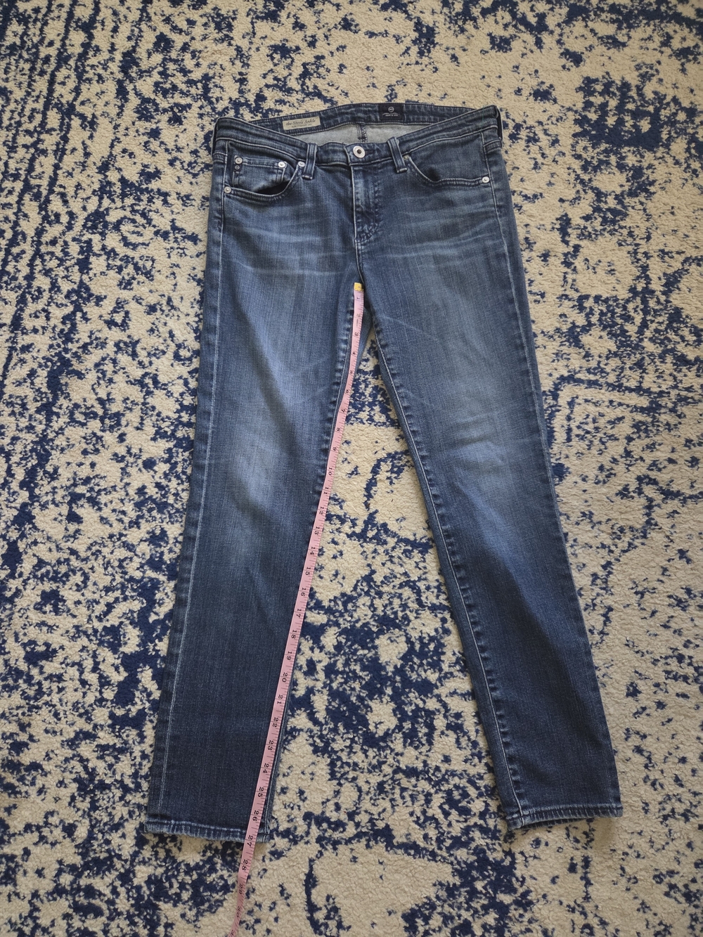 Ag Adriano Goldschmied Mid Blue Straight Leg Jeans